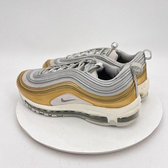 Nike Air Max 97 Women Size 9.5 AQ4137-001 Vast Gold Metallic Gray Training Shoe - Picture 2 of 12